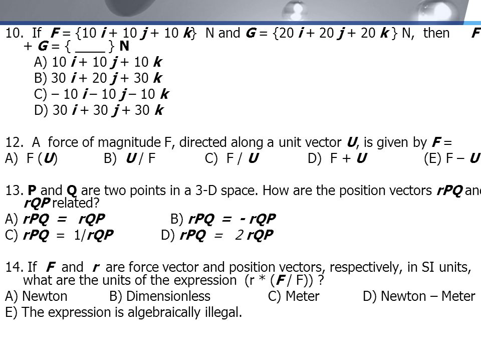 Force Vector Cont Ppt Download