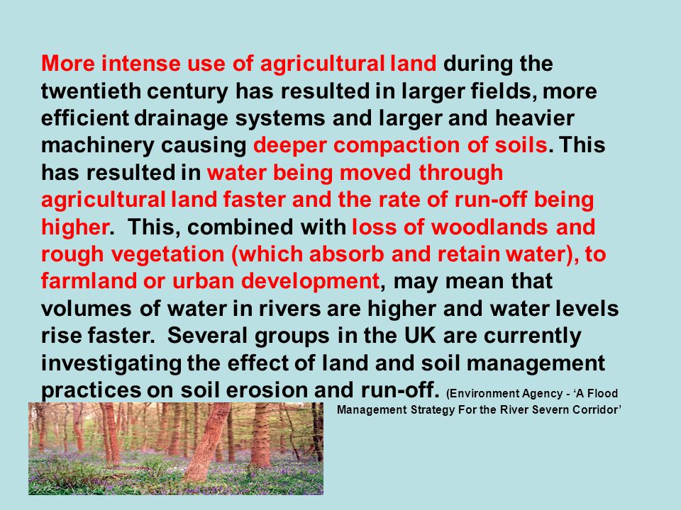 More intense use of agricultural land during the