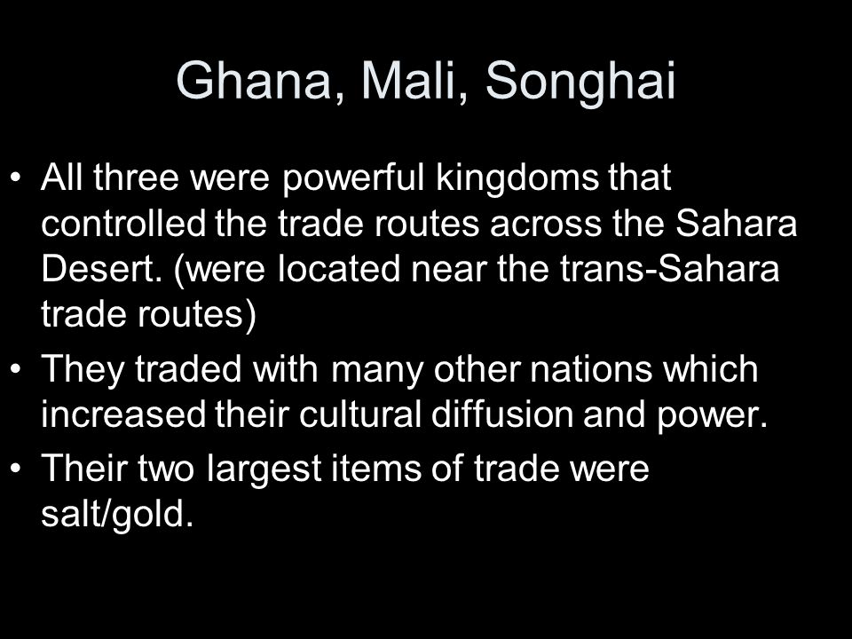Ghana, Mali, Songhai