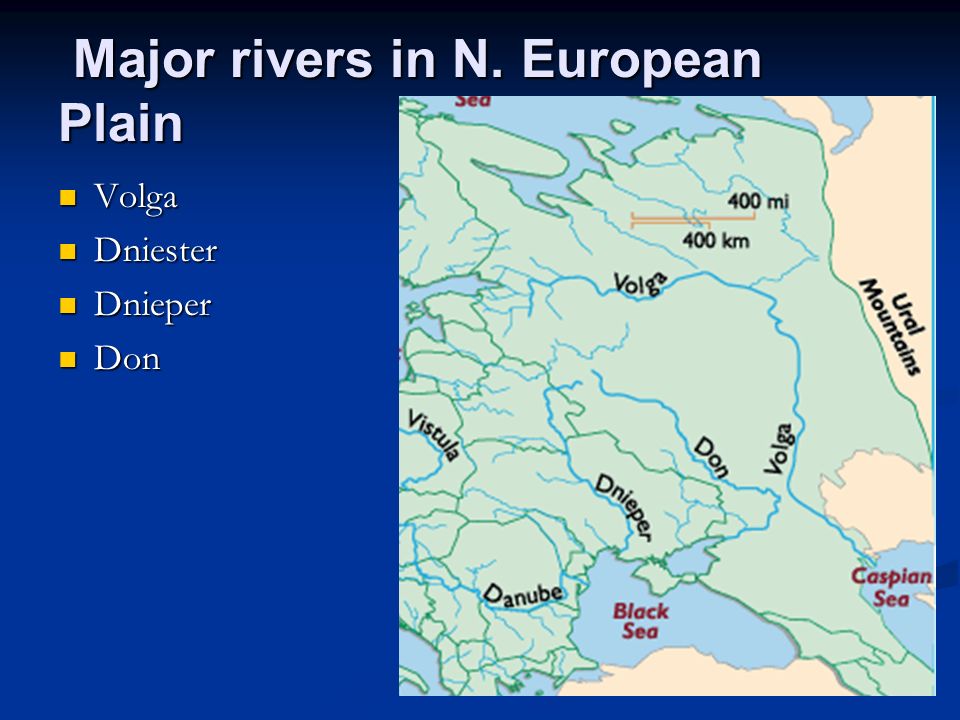 Major rivers in N. European Plain