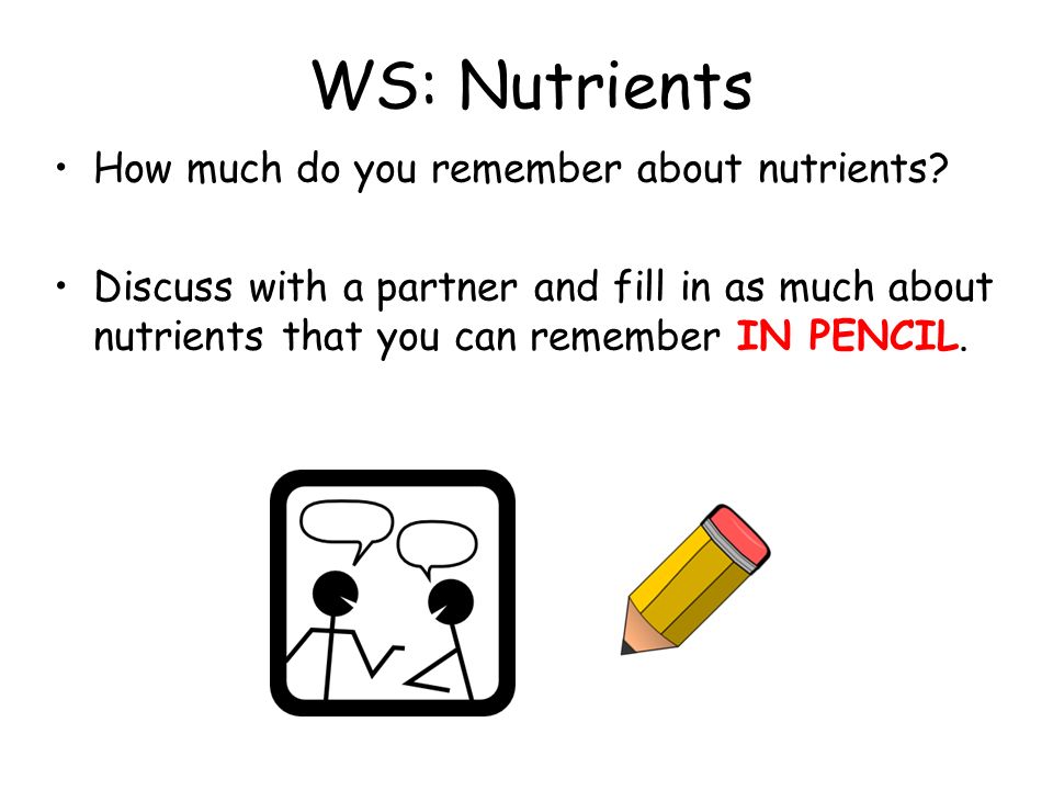 WS: Nutrients How much do you remember about nutrients