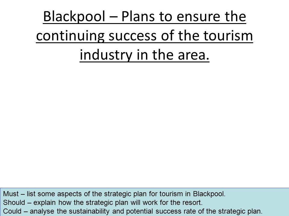 Blackpool – Plans to ensure the continuing success of the tourism industry in the area.