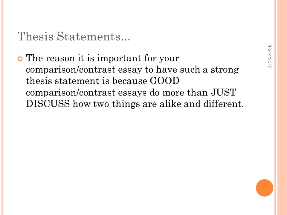 thesis statement for compare and contrast essay