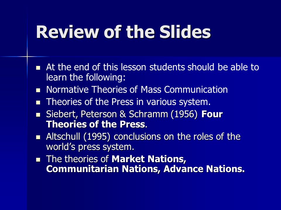 what are the four theories of the press