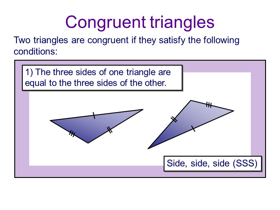 Congruence If Shapes Are Identical In Shape And Size Then We Say They Are Congruent Congruent Shapes Can Be Mapped Onto Each Other Using Translations Ppt Download