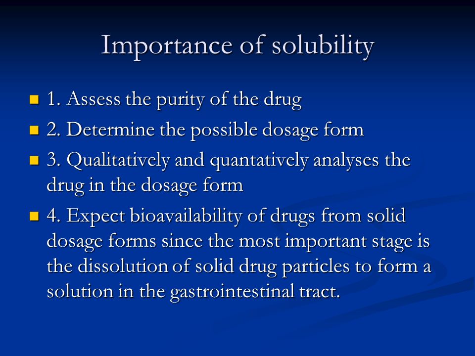 importance of solubility