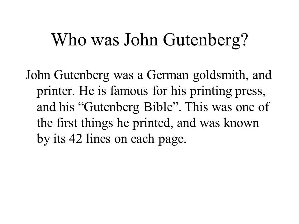 Who was John Gutenberg