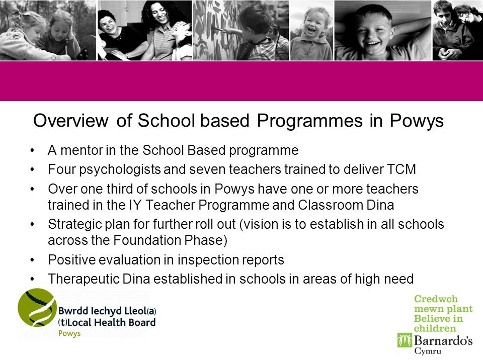 Overview of School based Programmes in Powys