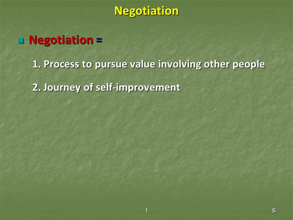 Negotiation Negotiation =