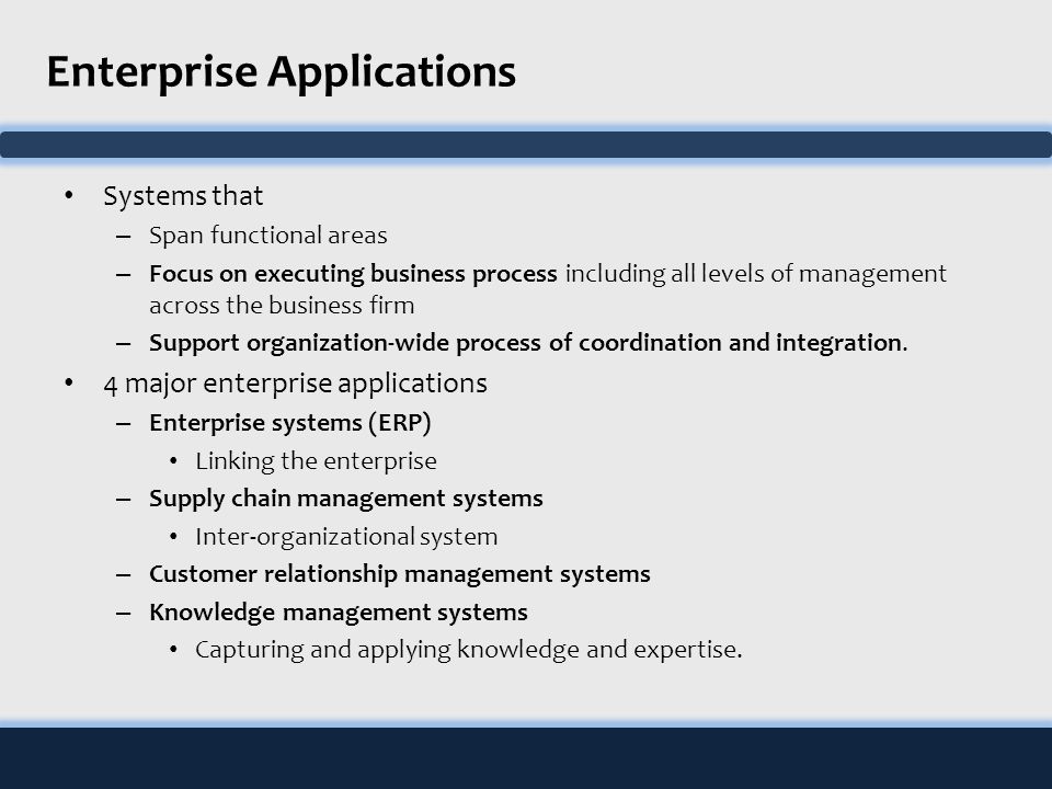 the four major enterprise applications are
