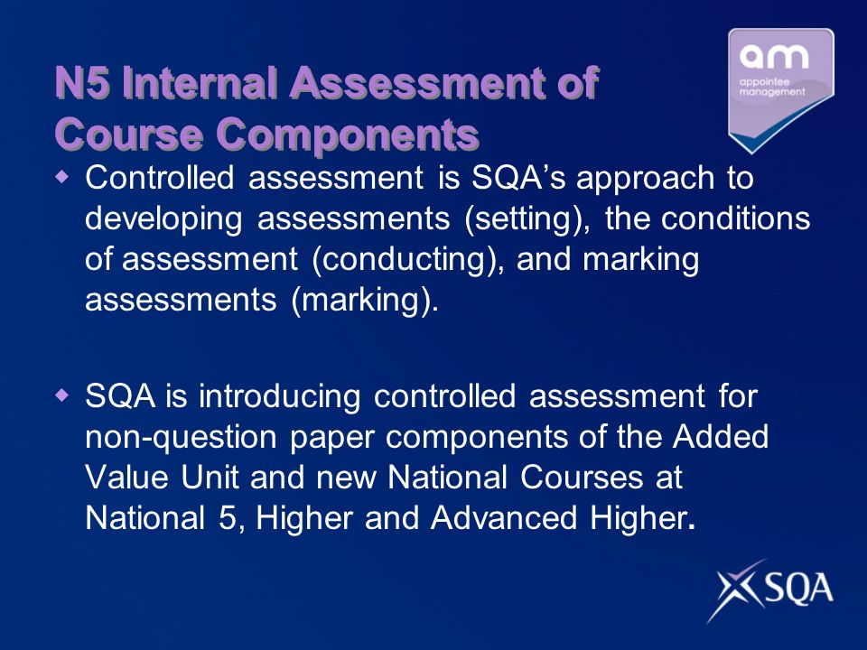N5 Internal Assessment of Course Components