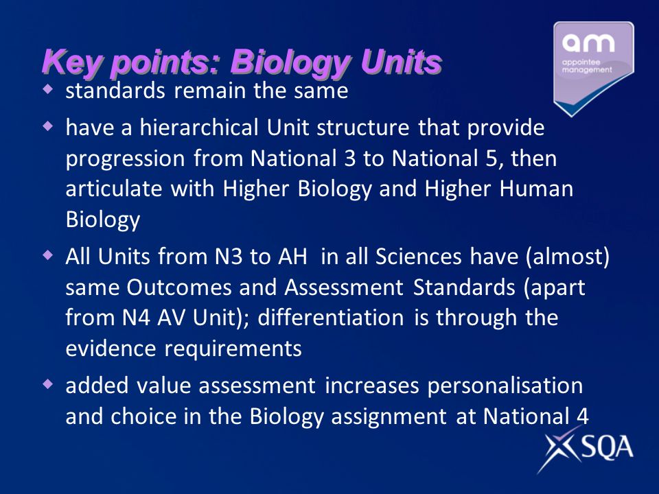Key points: Biology Units