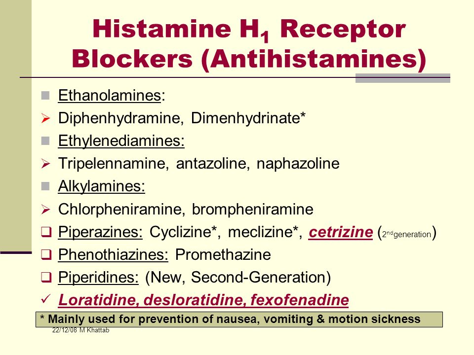 Histamine H1 Receptor Blockers (Antihistamines)