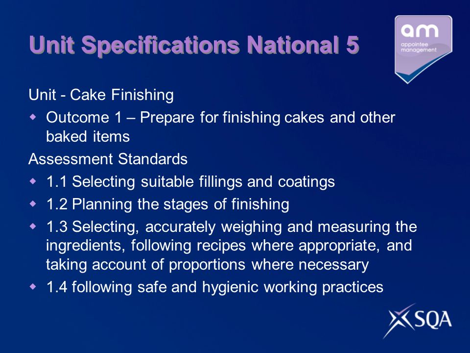 Unit Specifications National 5