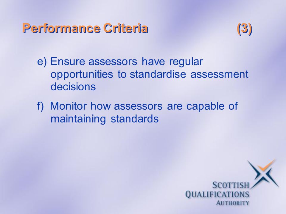 Performance Criteria (3)