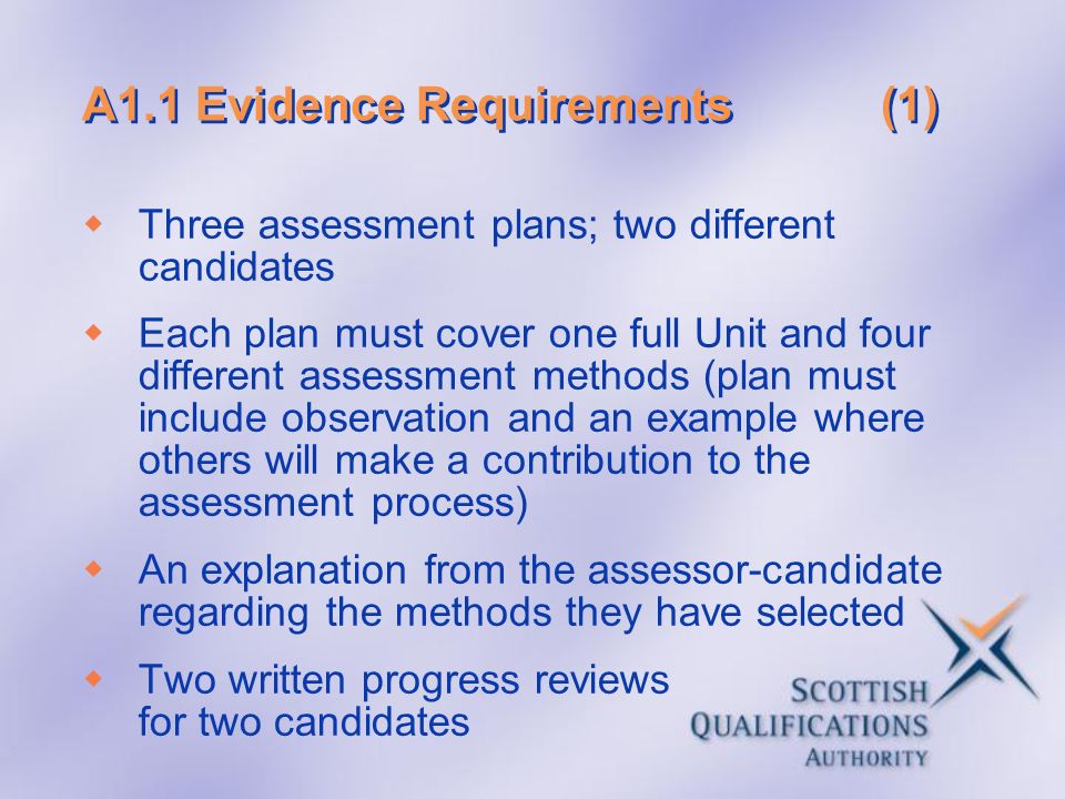 A1.1 Evidence Requirements (1)