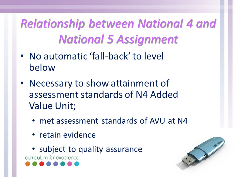 Relationship between National 4 and National 5 Assignment