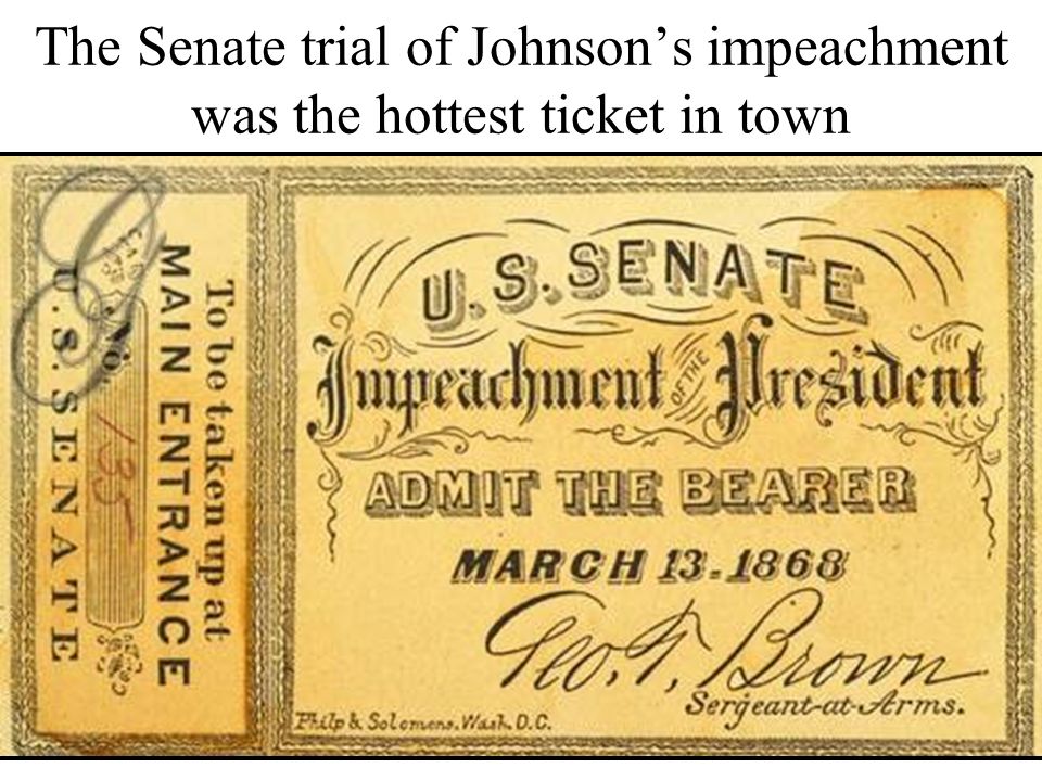 Hot tickets. 1868 Pharmacy Act. Hottest ticket. Trial Chamber.