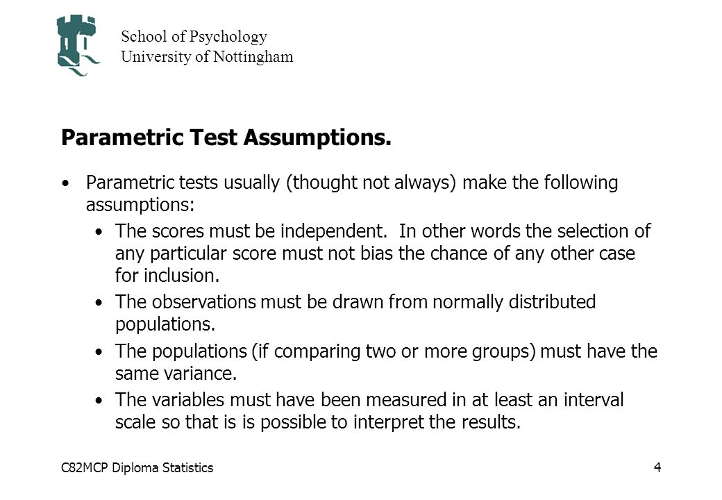 Overview Of Lecture Parametric Vs Non Parametric Statistical Tests Ppt Download