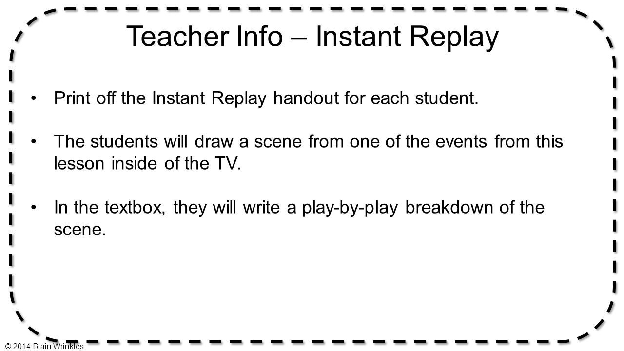 Teacher Info – Instant Replay