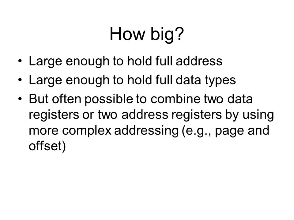 How big Large enough to hold full address