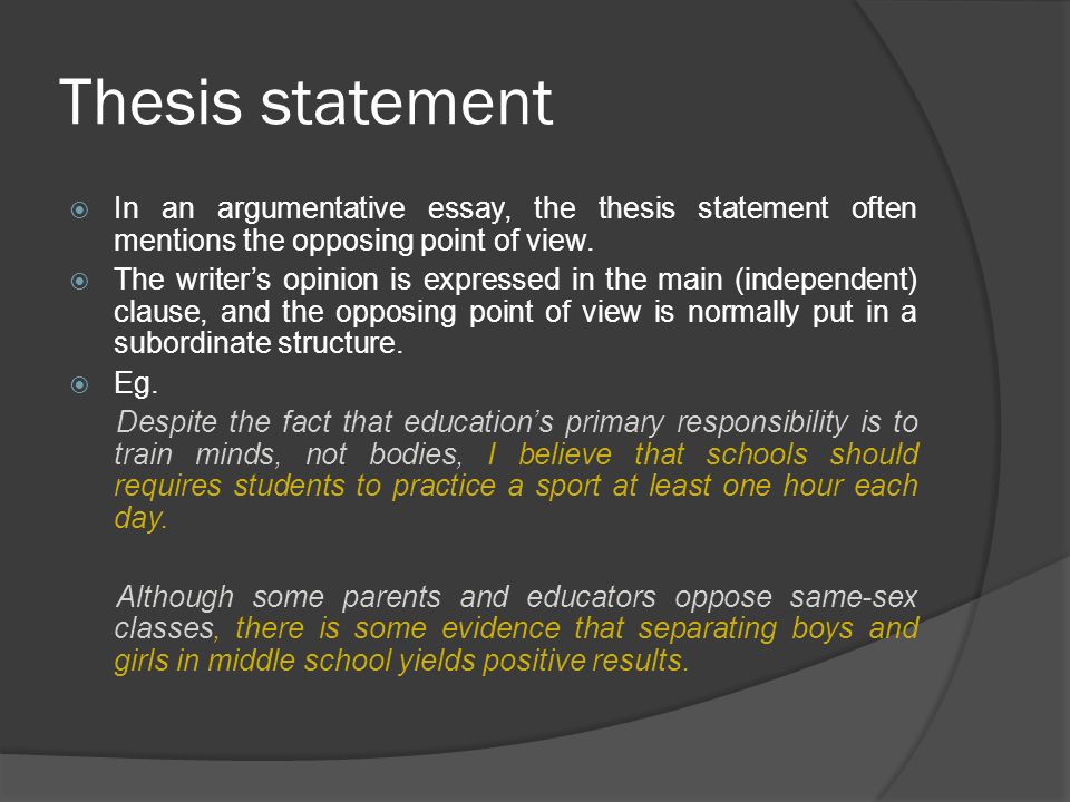 thesis statement for education essay