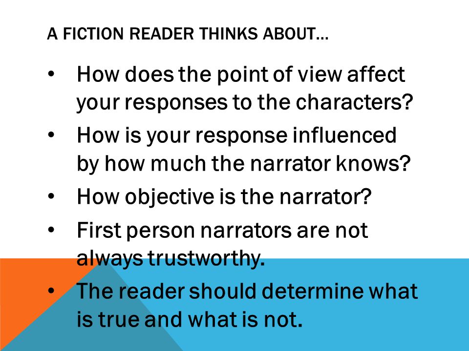 A fiction reader thinks about…