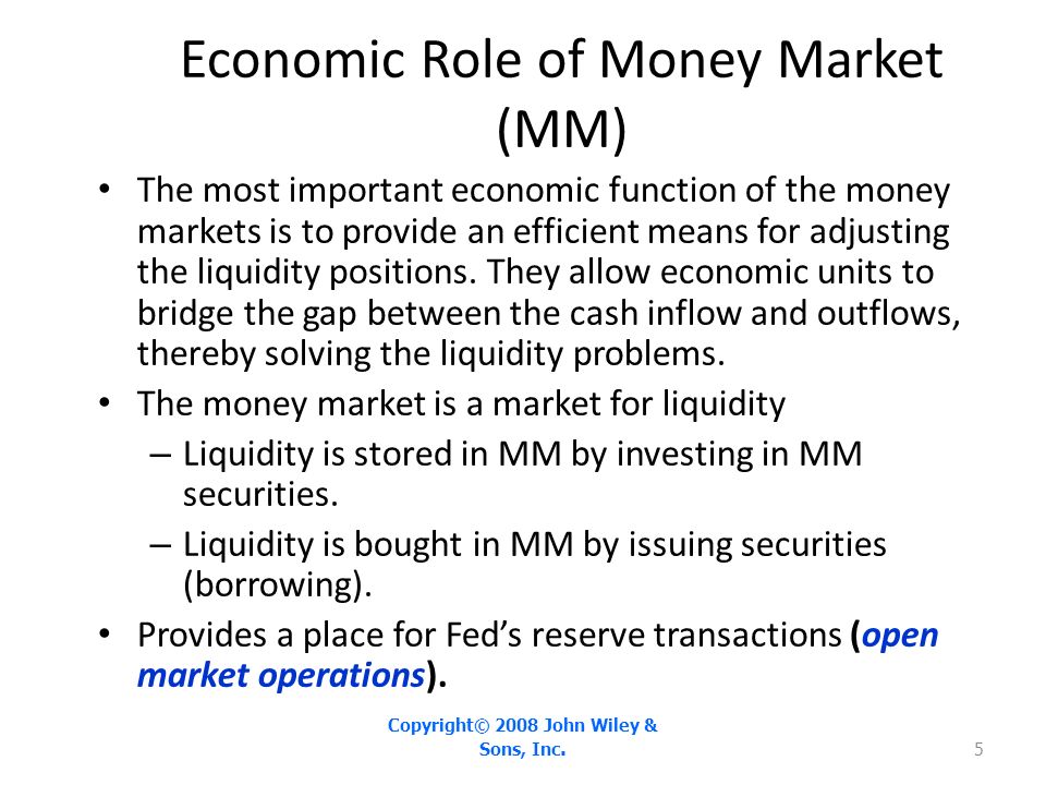 which one is an economic function of money
