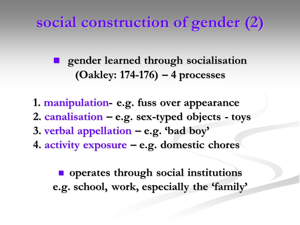 Is gender socially constructed or is it something that we 'do'? - ppt video  online download