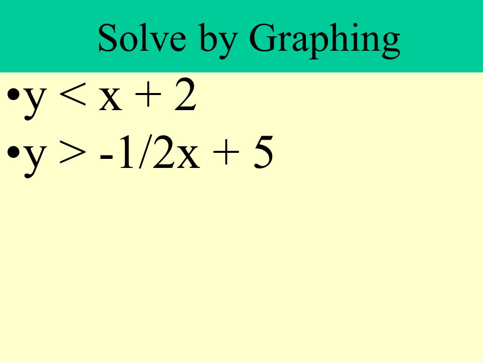 Solve by Graphing y < x + 2 y > -1/2x + 5