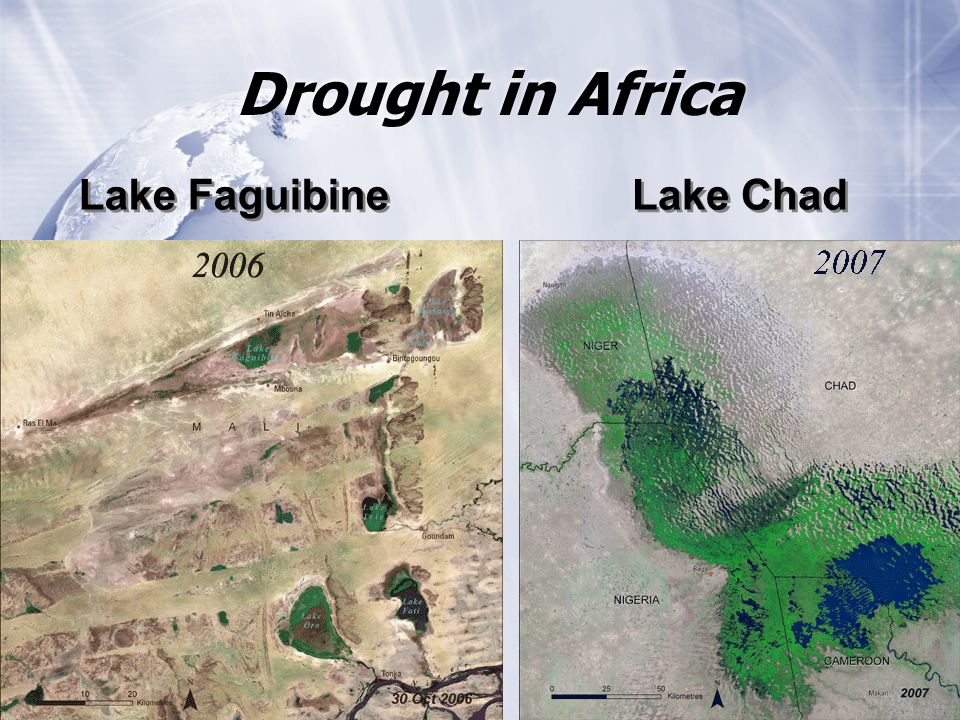 Drought in Africa Lake Faguibine Lake Chad
