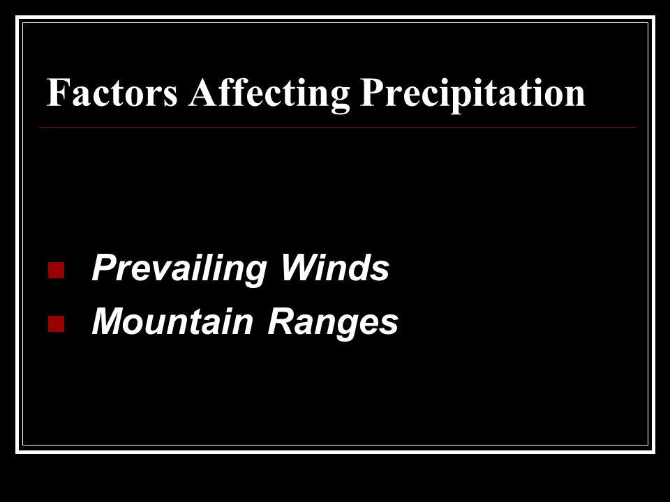 Factors Affecting Precipitation