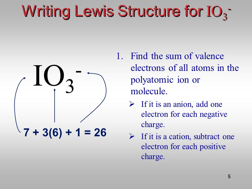 The Structure and Bonding of IO3- An example of the use of L