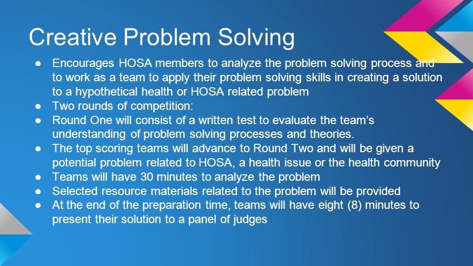 creative problem solving hosa guidelines