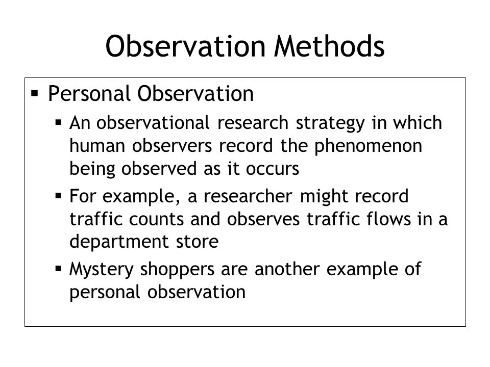 personal observation method