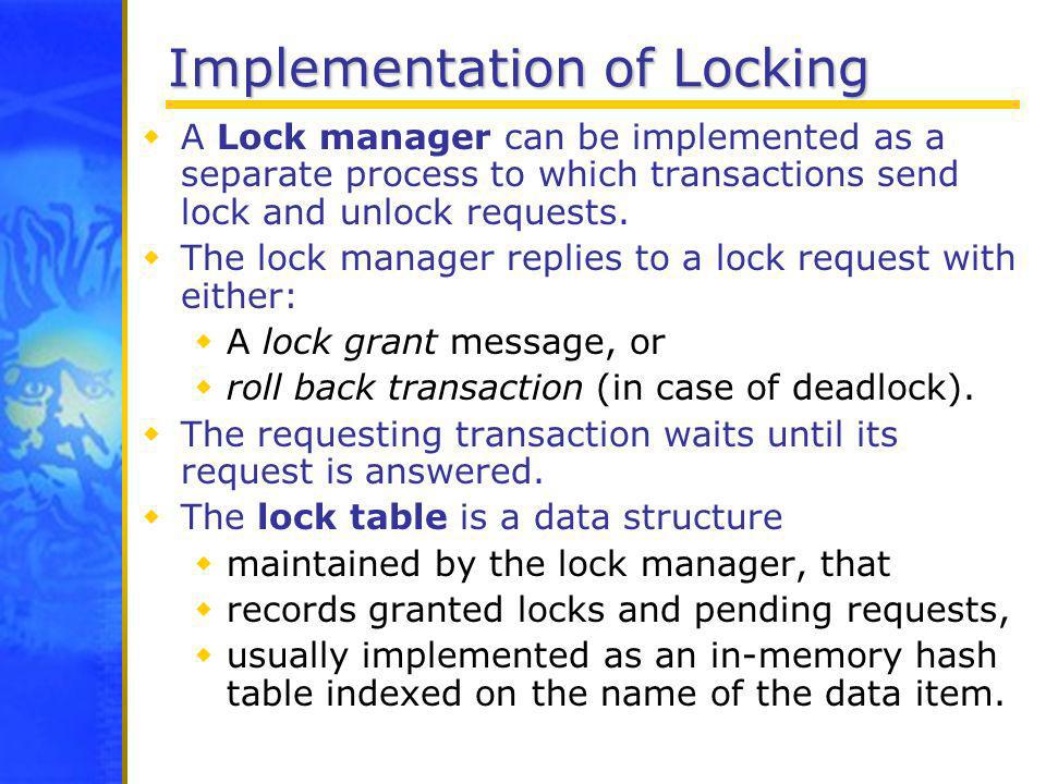 Implementation of Locking