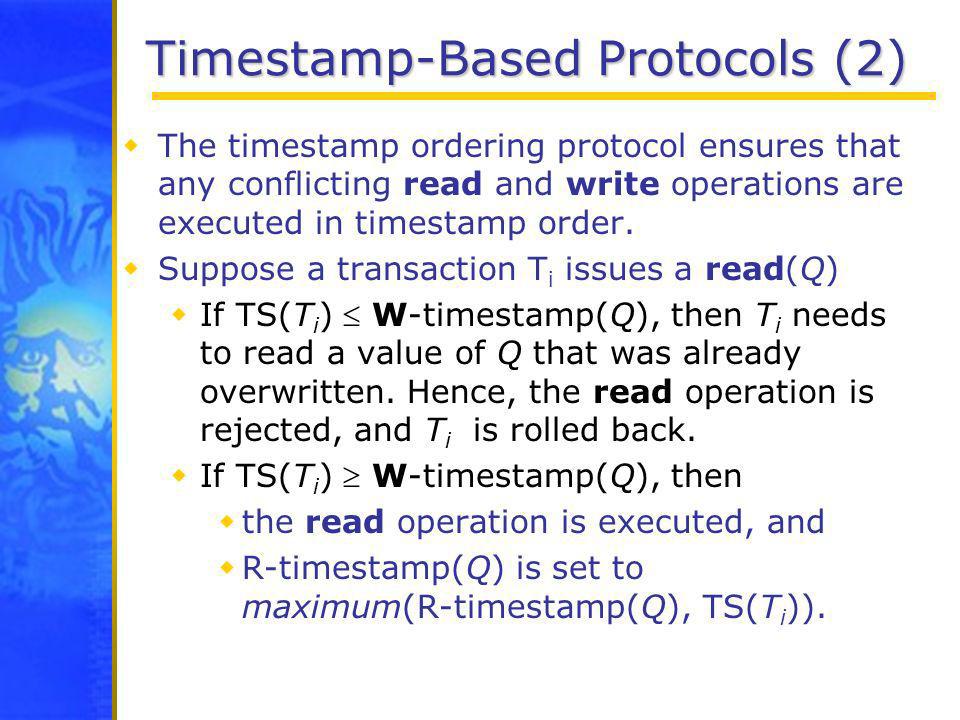Timestamp-Based Protocols (2)