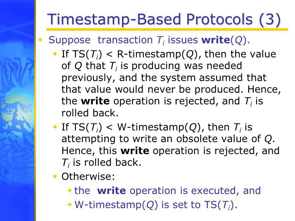 Timestamp-Based Protocols (3)