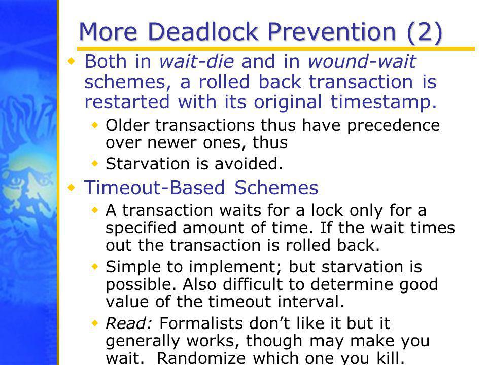 More Deadlock Prevention (2)