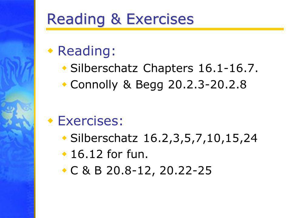Reading & Exercises Reading: Exercises: