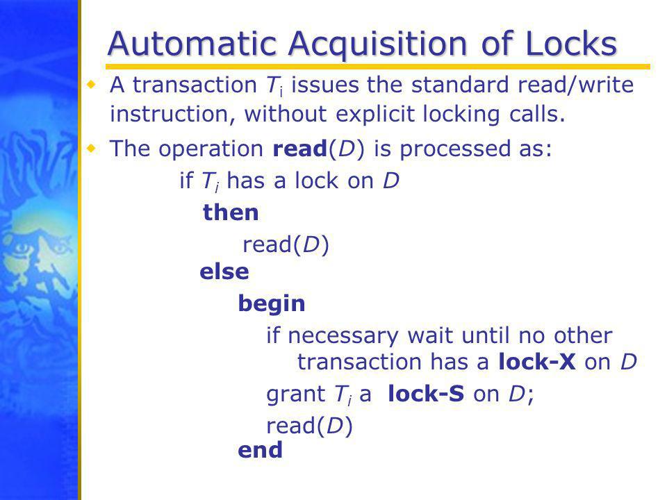 Automatic Acquisition of Locks