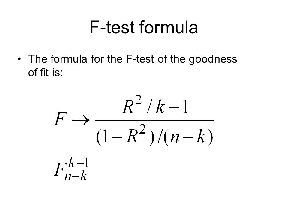 F Test Formula