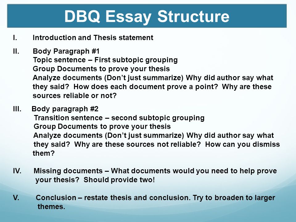 dbq essay template