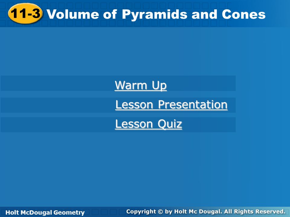 Volume of Pyramids and Cones