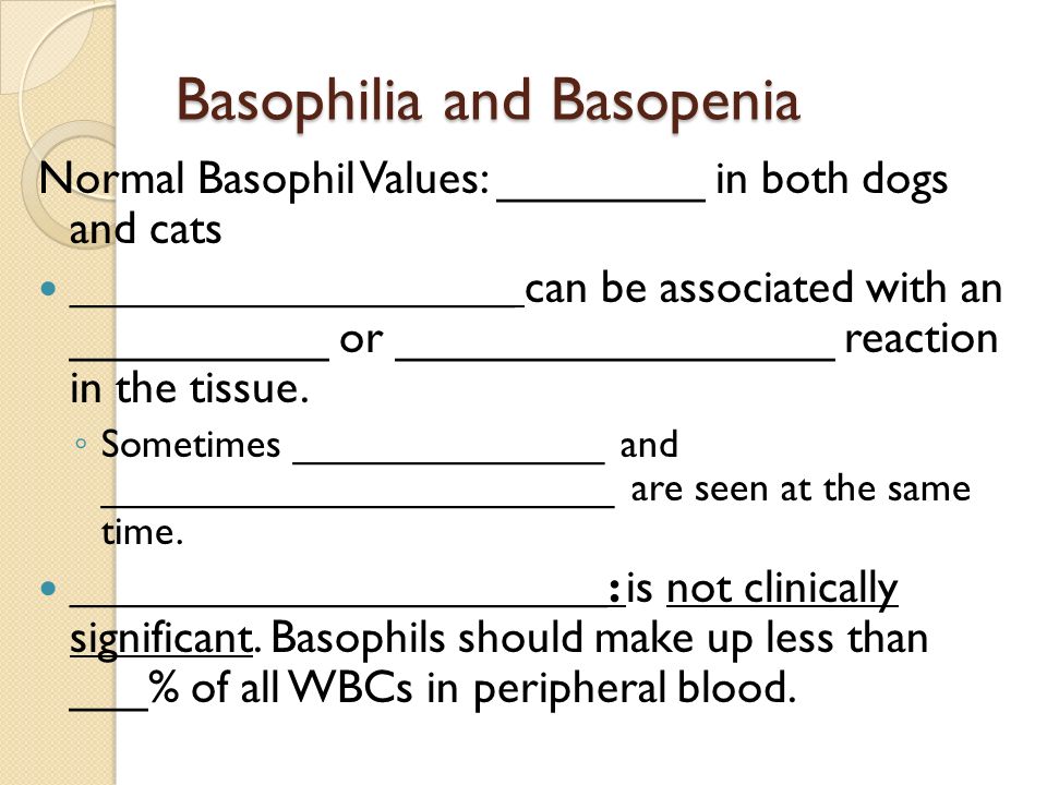 Basophilia and Basopenia