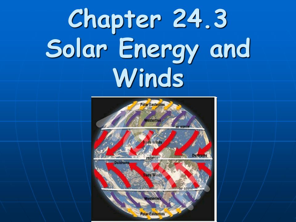 Chapter 24.3 Solar Energy and Winds