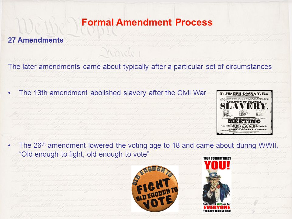 Formal Amendment Process