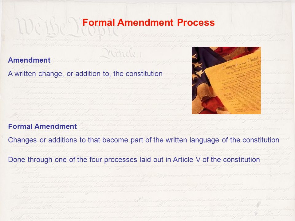 Formal Amendment Process