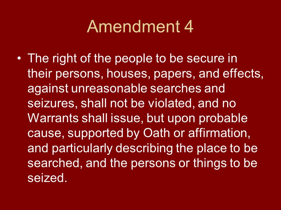 Amendment 4