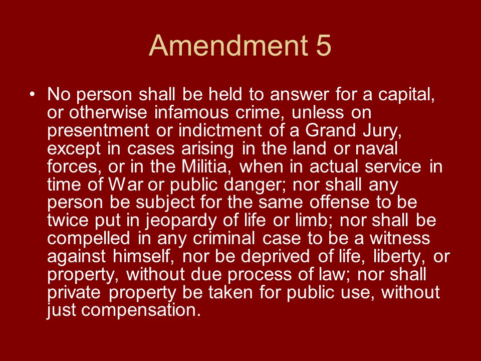 Amendment 5